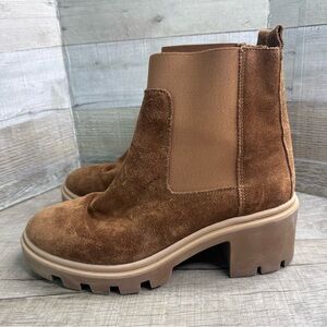 Antonio De Faria Portugal Tara Lug sole heel Chelsea brown boots size 9